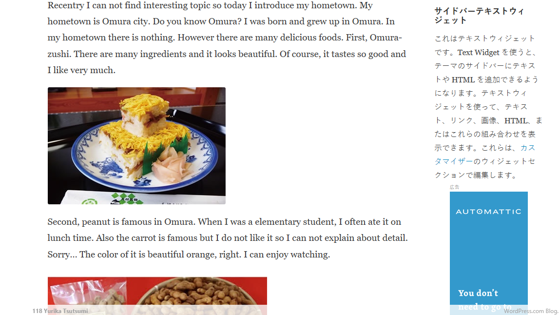 Yurika's Blog Post. Screenshot : Veronica Campos